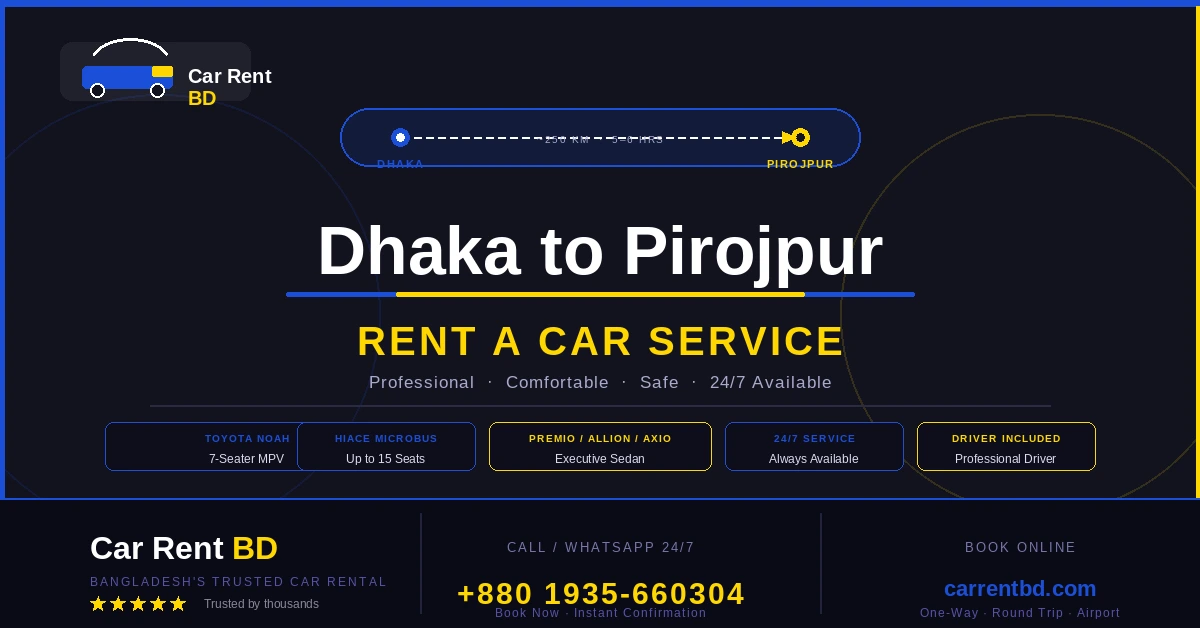 dhaka to pirojpur rent a car service