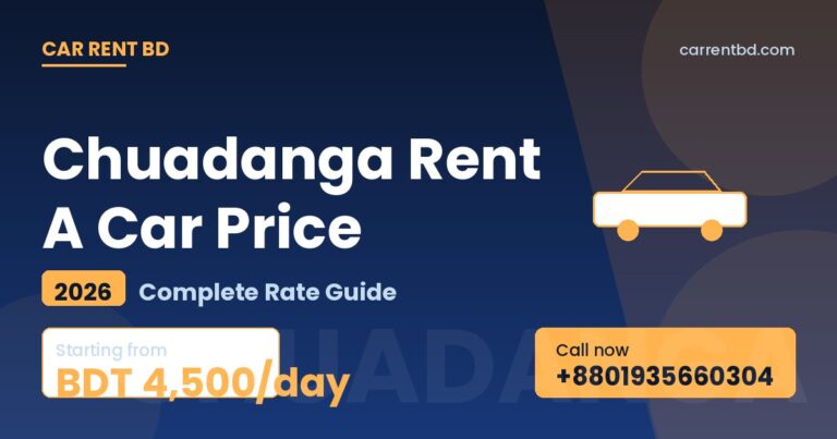 Chuadanga Rent A Car Price list — Car Rent BD fleet including sedan, microbus, and SUV ready for Nava Vrindavan, Pulbari tours